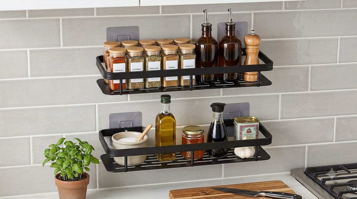 Wall-Mounted Self-Adhesive Storage Organizer (Pack of 2)