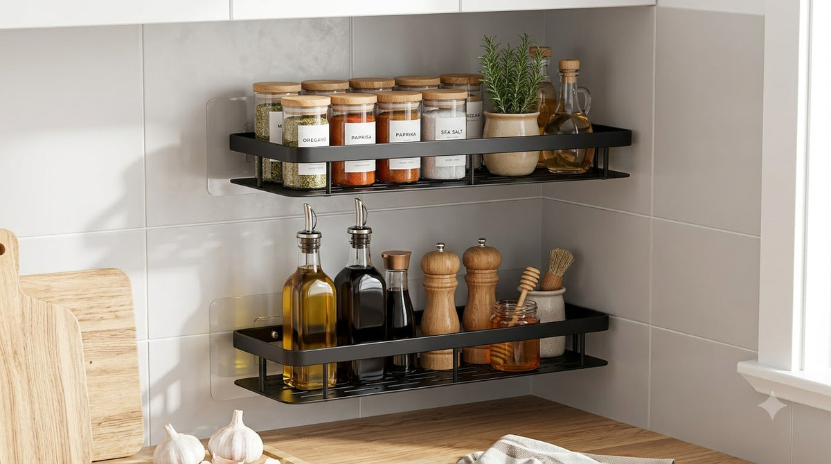 Wall-Mounted Self-Adhesive Storage Organizer (Pack of 2)