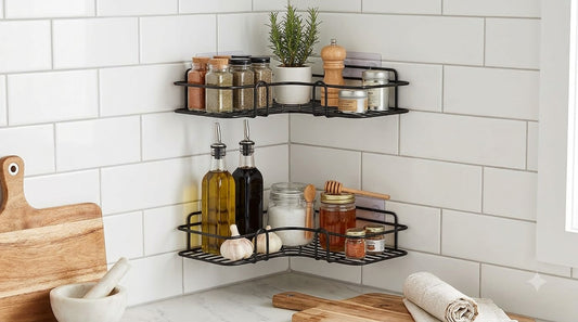 Wall-Mounted Self-Adhesive Corner Storage Organizer (Pack of 2)